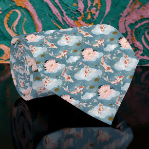 Koi Fish Pattern Custom Necktie