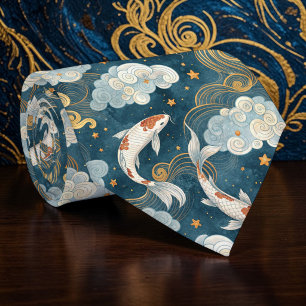 Koi Fish Pattern Custom Necktie