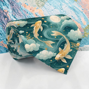 Koi Fish Pattern Custom Necktie