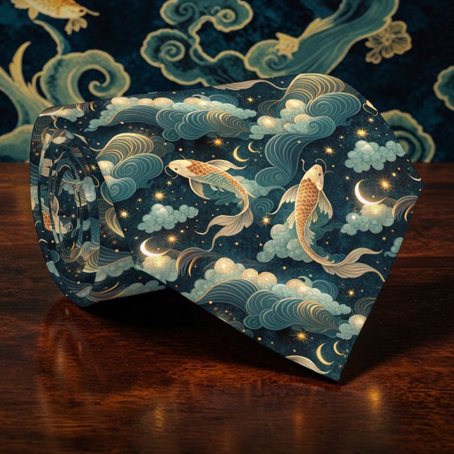 Koi Fish Pattern Custom Necktie (Creator Uploaded)