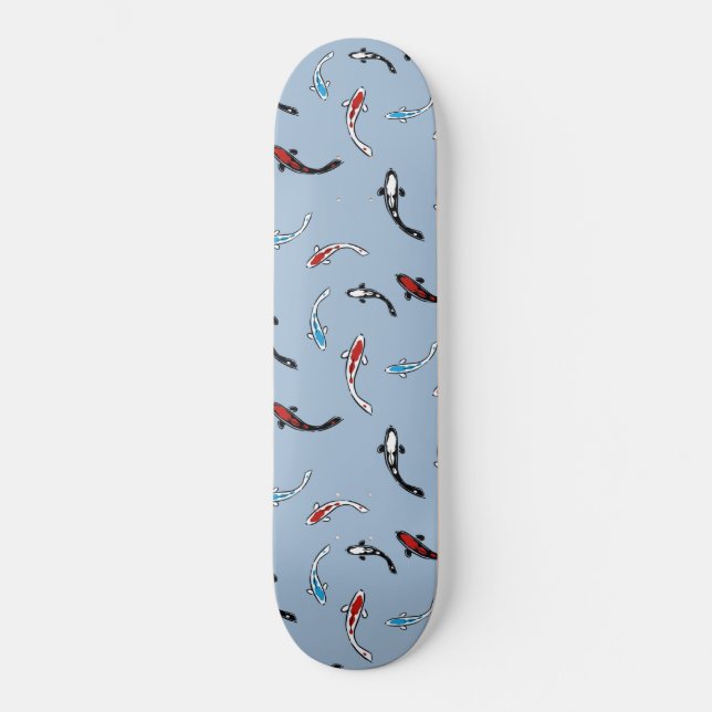 Koi fish pattern skateboard deck (Front)