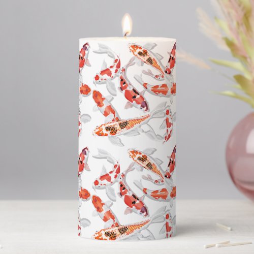 Koi fish pillar candle