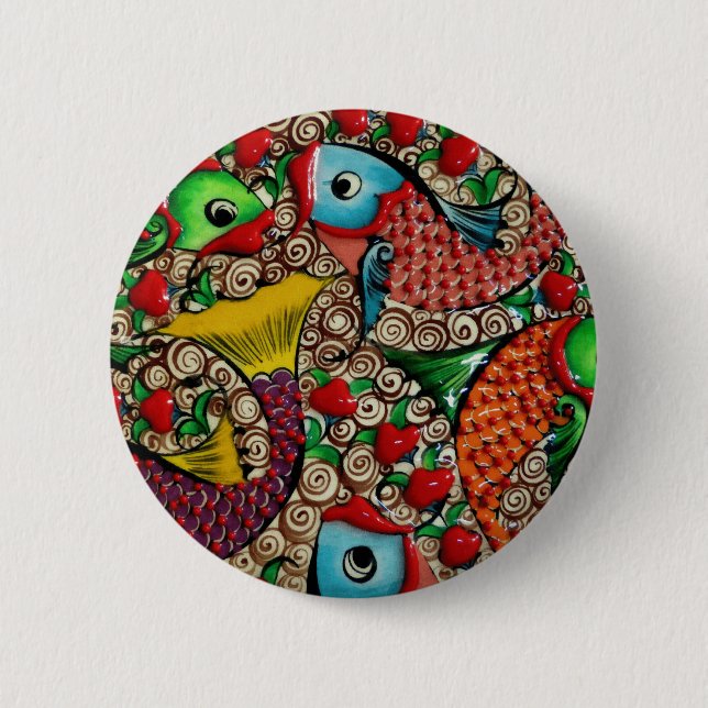 Koi Fish Pinback Button (Front)