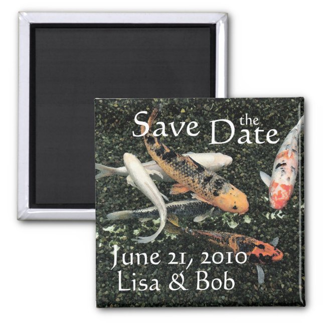 Koi Fish Pond Animals Save the Date Magnet (Front)