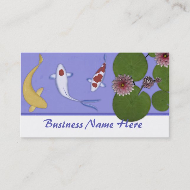 Koi Fish Pond Business Cards (Front)