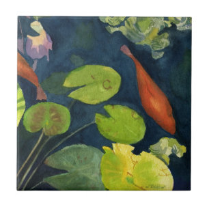Koi FIsh pond Ceramic Tile