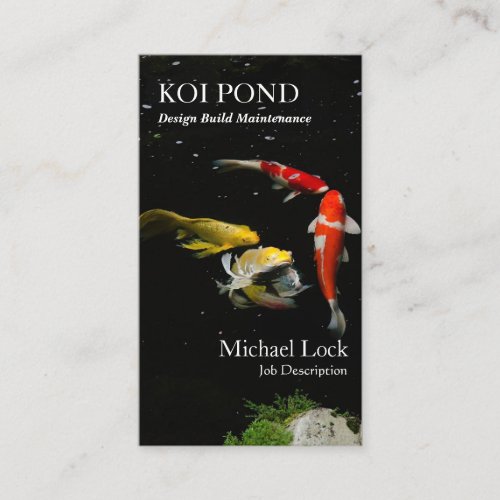 Koi Fish Pond Design Build Maintenance Business Card