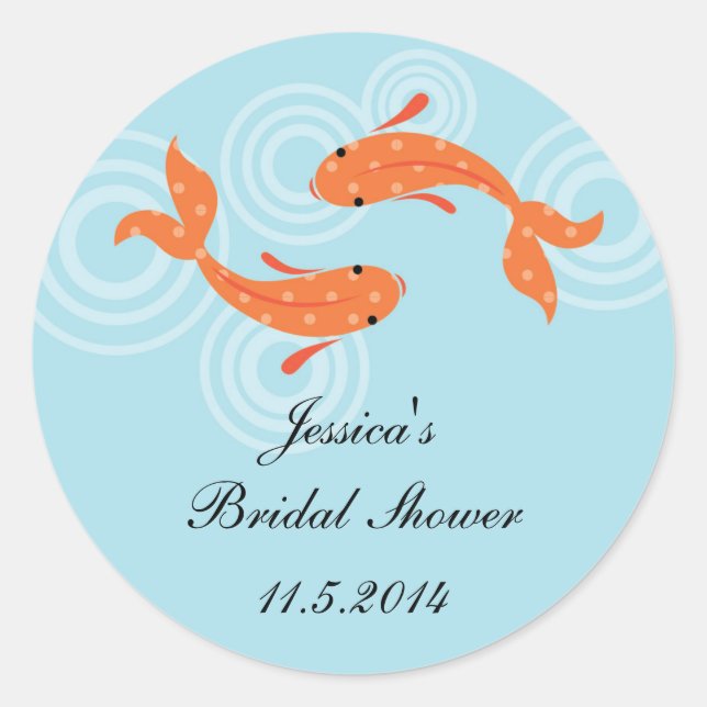 Koi Fish Pond Favor Sticker (Front)