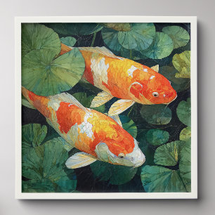 Koi Fish Pond Lily Pads Peel And Stick Photo Tile