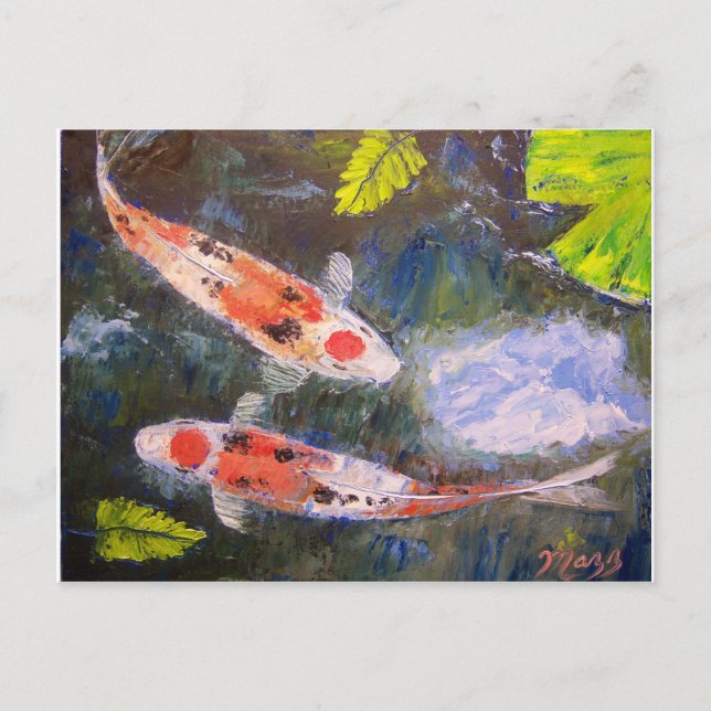 Koi Fish Pond Postcard (Front)