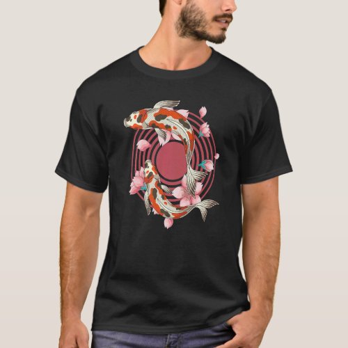 Koi Fish Pond Sakura Nishikigoi Cherry Blossom Koi T_Shirt