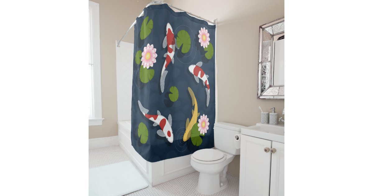 Koi Fish Pond Shower Curtain Zazzle Com, Zazzle Shower Curtain