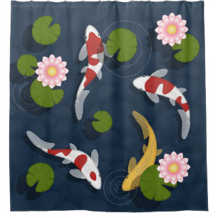 Koi Fish Pond Shower Curtain
