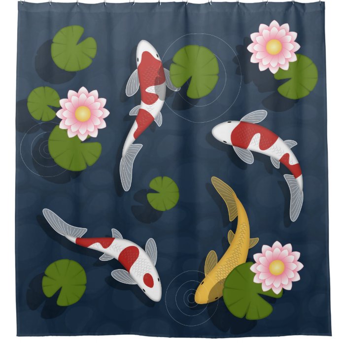 Koi Fish Pond Shower Curtain