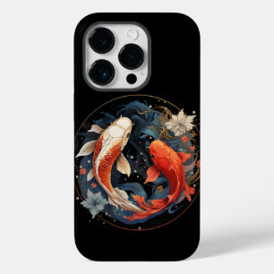 Koi Fish Red White Ying Yang Japanese Water Flow  Case-Mate iPhone 14 Pro Case