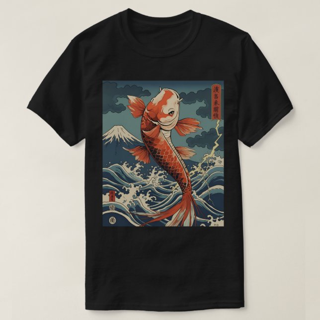 Koi Fish Rising – Ocean Spirit T-Shirt (Design Front)