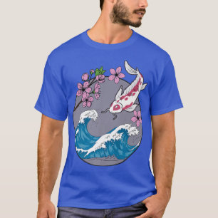 Koi Fish Sakura Cherry Blossom Retro Japanese T-Shirt