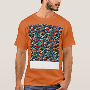 Koi Fish Seamless Pattern Japanese p Asian Chinese T-Shirt
