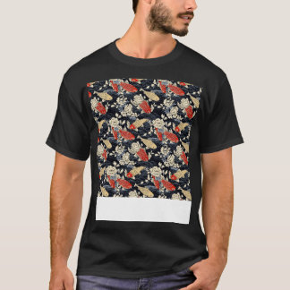 Koi Fish Seamless Pattern Japanese p Asian Chinese T-Shirt