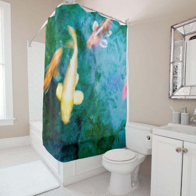 Koi Fish Shower Curtain (In Situ)