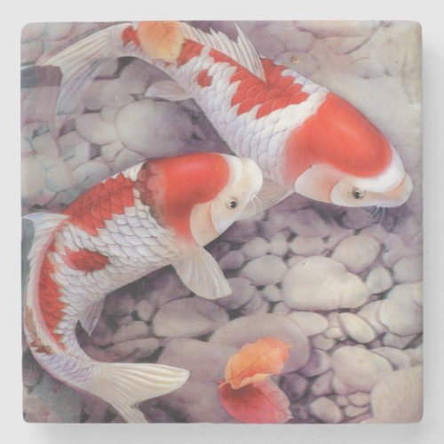 Koi Fish Stone Coaster