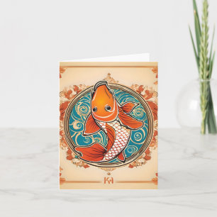 Koi Fish Study B Folded Greeting Card