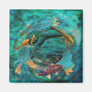 Koi Fish SWIMMING IN PEACE Magnet