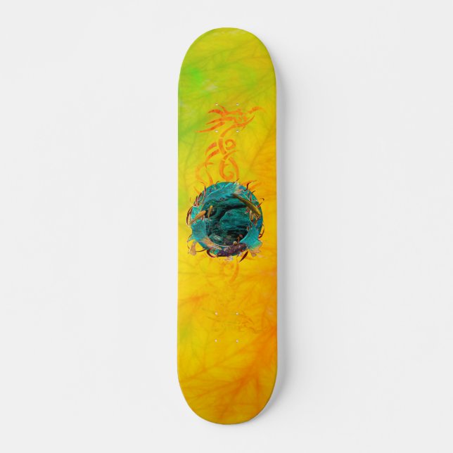 Koi Fish SWIMMING IN PEACE Skateboard (Front)