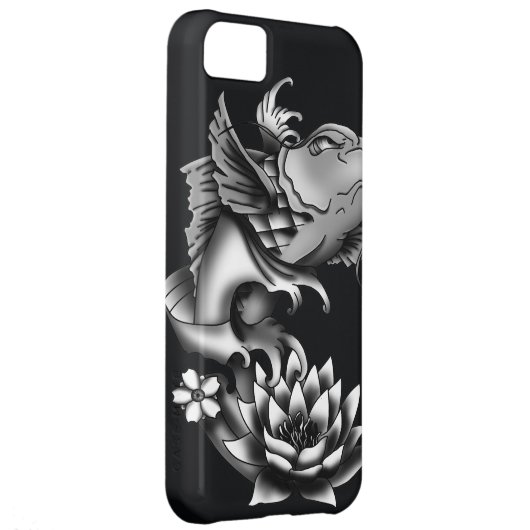 Koi fish tattoo design - Black Case-Mate iPhone Case (Back/Right)