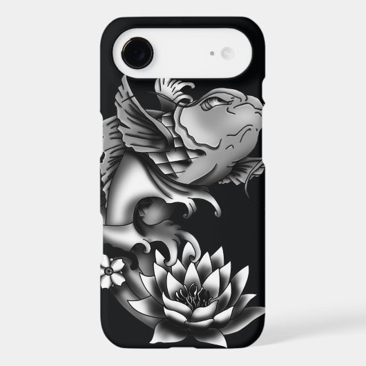 Koi fish tattoo design - Black Case-Mate iPhone Case (Back)