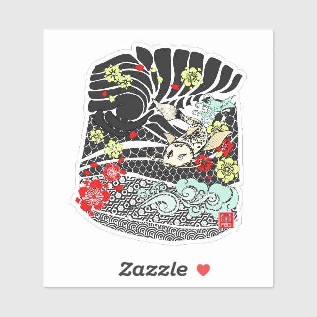 Koi Fish Tattoo Sticker (Sheet)