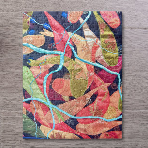 Koi Fish Textile Art Jigsaw Puzzle