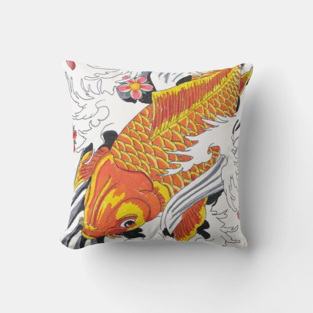 Koi fish throw pillow (Front)