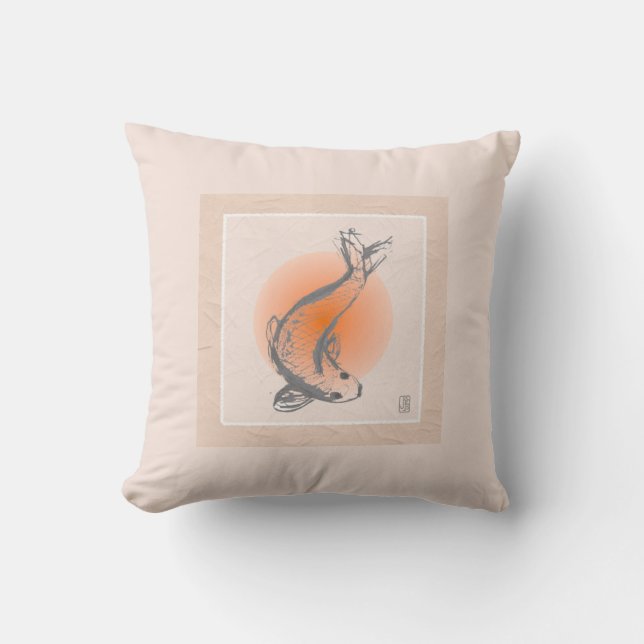 Koi Fish Throw Pillow (Front)