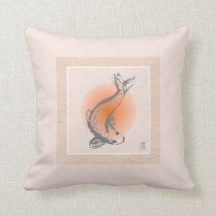 Koi Fish Throw Pillow