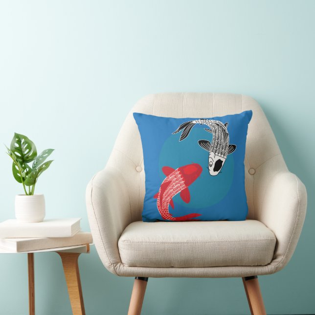 Koi Fish Throw Pillow (Chair)