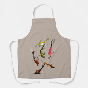 Koi fish watercolor apron