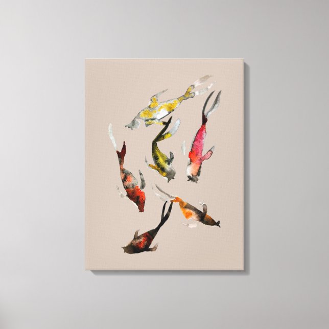 Koi fish watercolor  canvas print (Front)