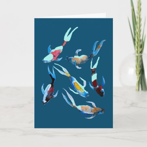 Koi Fish watercolor Card