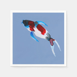 Koi fish watercolor fine art napkins