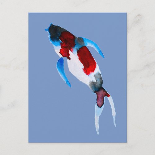 Koi fish watercolor fine art postcard