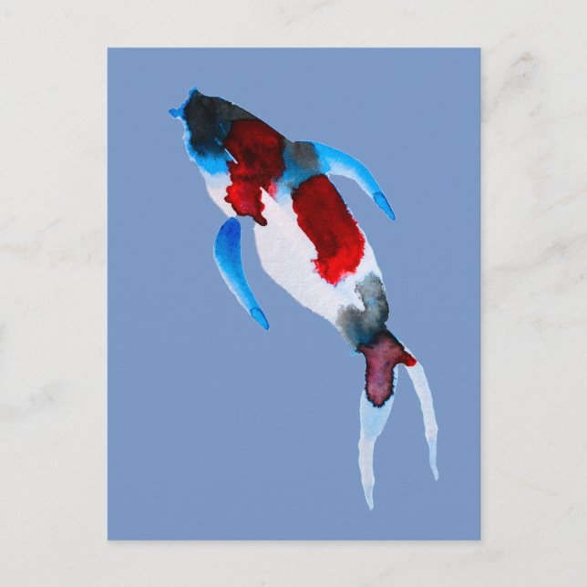 Koi fish watercolor fine art postcard (Front)