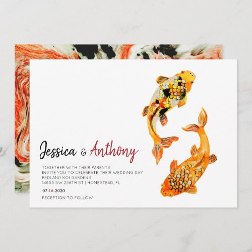 Koi Fish Wedding Invitation