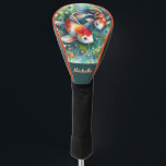 Koi Fish Whimsical Watercolor Personalized Golf Head Cover<br><div class="desc">Koi fish are often seen as symbols of perseverance, strength, and determination. Originating from Japanese and Chinese cultures, these vibrant fish are believed to bring good fortune and prosperity. Their ability to swim upstream against strong currents is a metaphor for overcoming life's challenges and achieving success. Additionally, koi fish are...</div>