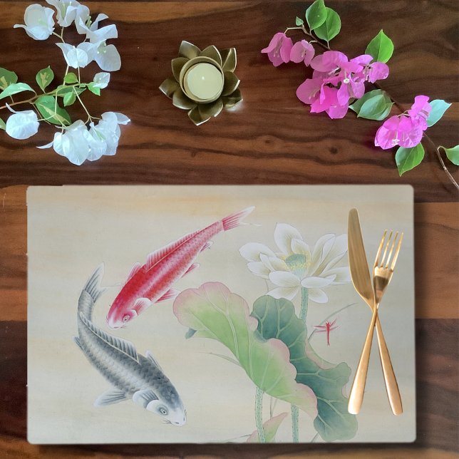 Koi Fish with Lotus Cloth Placemat (Creator Uploaded)