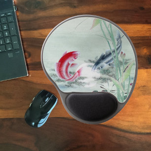 Koi Fish with Lotus Gel Mouse Pad