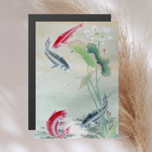 Koi Fish with Lotus _ Magnet Card