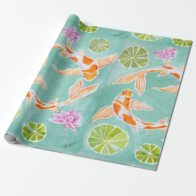 Koi Fish Wrapping Paper (Unrolled)
