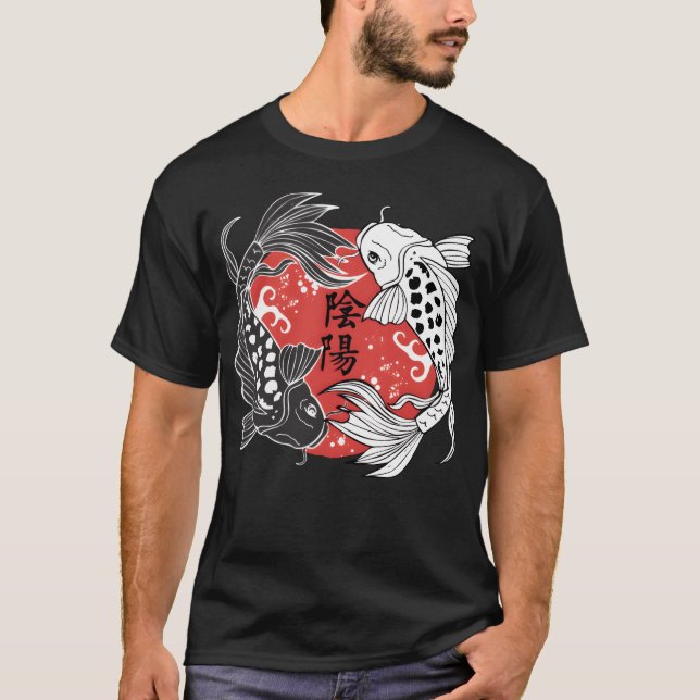 Koi Fish Yin and Yang Koi Fish Lover Gift girl T-Shirt (Front)
