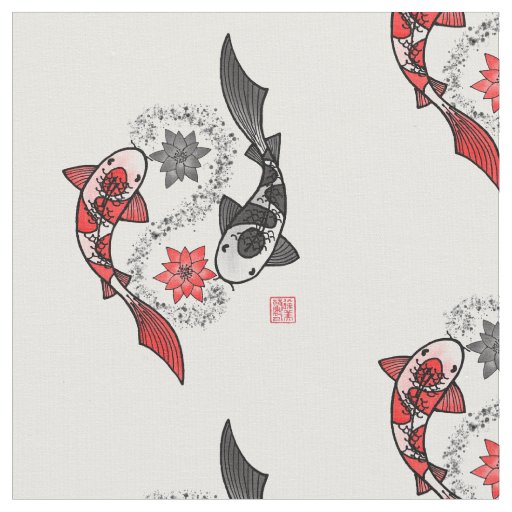 Chinese Lucky Symbols and Koi Fish Black and Gold Wrapping Paper, Zazzle